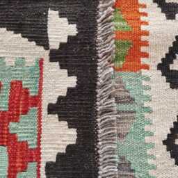 Kilim Runner Multicolour, Handmade Artisan Afghan Turkish Persian Qashqai Navajo Bohemian Natural Wool Flatweave Rug 200x71 cm - thumbnail 3