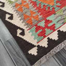 Kilim Runner Multicolour, Handmade Artisan Afghan Turkish Persian Qashqai Navajo Bohemian Natural Wool Flatweave Rug 200x71 cm - thumbnail 4