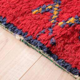 Red Boujaad Rug, Moroccan Rug 3x5 Ft, Authentic Handmade Berber Carpet, Genuine Wool Rug, Area Tapis Berbere, Teppich - thumbnail 4