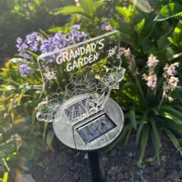 Personalised Flowers & Bees Led Garden Colour Changing Solar Light Stake - thumbnail 3