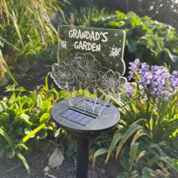 Personalised Flowers & Bees Led Garden Colour Changing Solar Light Stake - thumbnail 2