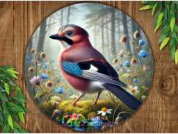 Jay Bird Plaque, Bird Sign, Garden Wall Art, Gardening Gift, Eurasian - thumbnail 1
