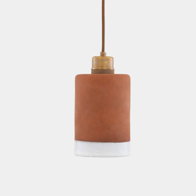 Rhus Ceramic Terracotta Pendant With White Glazed Rim 8.75 - image 1