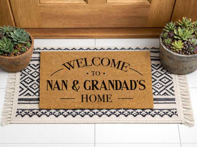Personalized Just Because Gift - Nan & Grandad's Home Custom Welcome Mat - image 1