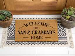 Personalized Just Because Gift - Nan & Grandad's Home Custom Welcome Mat - thumbnail 1