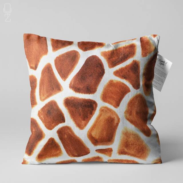 Giraffe Print Chenille Cushion Cover Double Sided, Soft Fabric - image 1