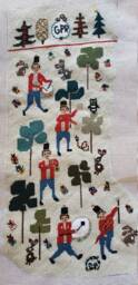 Toy Soldiers Original Custom Design Christmas Needlepoint Stocking - Sample Only. Not For Sale