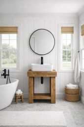 The Beamed Wash Stand Hand Crafted Chunky Rustic Bathroom Vanity Unit Wooden Industrial