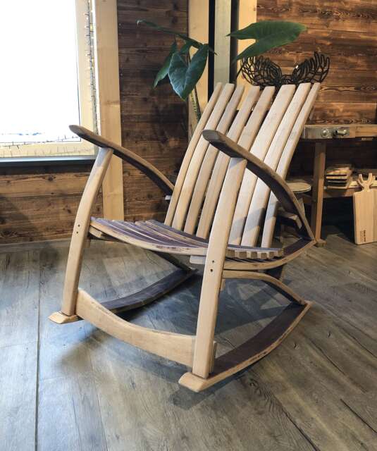 Rocking Chair Made Of Wine Barrel Staves - image 1
