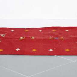 Red Moroccan Kilim Rug Handmade Berber Wool Carpet, Tribal Boho Decor - thumbnail 2