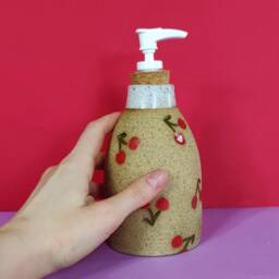 Handmade Ceramic Soap Dispenser in Cherry - thumbnail 4