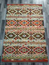 Tribal Kilim Rug, Handmade Artisan Afghan Turkish Navajo Bohemian Flatweave Natural Sheep Wool Rug 178x118 cm - thumbnail 1
