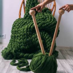 Giant Knit Blanket, Chunky Blankets & Throws, Super Chunky Thow, Throw Yarn, Knits - thumbnail 2
