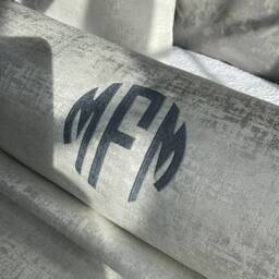 Monogram Personalised Initials Cushion - 16 X 6 Bolster, Elegant Home Decor, UK Handmade Gift, White Silver Cushion, Wedding Birthday Gift - thumbnail 4