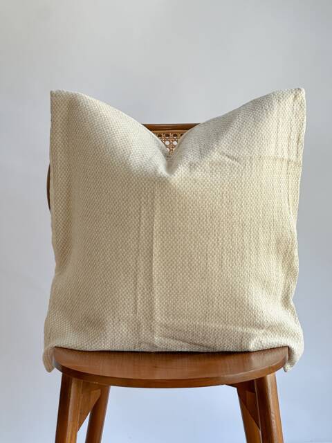 Vintage Hmong Hemp Pillow Neutral Striped Lumbar Throw - image 1