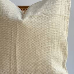 Vintage Hmong Hemp Pillow Neutral Striped Lumbar Throw - thumbnail 2
