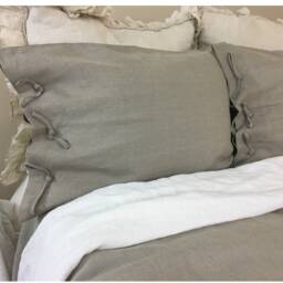 Dark Linen Duvet Cover With Knot Ties, Natural Bedding, Twin, Queen, King, California King Or Custom Size - thumbnail 3