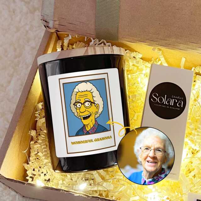 Funny Simpsons Style Candle - Custom Cartoon Portrait Gift Wonderful Grandma Funny Birthday Photo For - image 1