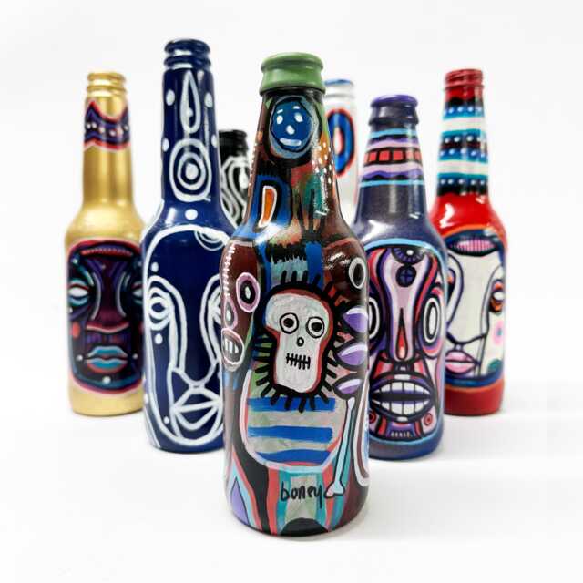 Bottle No. 13 - Original Mixed Media Illustration On Beer - image 1