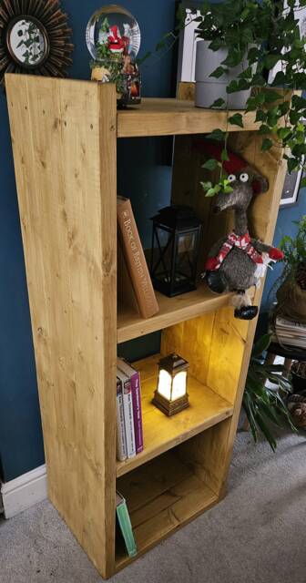 Handmade Rustic Pine Bookcase Solid Wood Shelving Unit - image 1