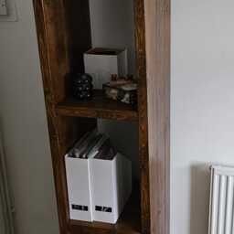 Handmade Rustic Pine Bookcase Solid Wood Shelving Unit - thumbnail 2