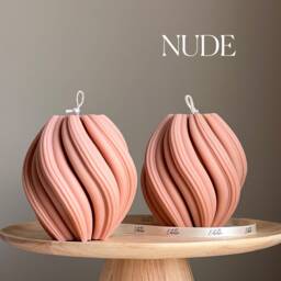 Large Swirl Soy Wax Candle - Home Decor - thumbnail 2