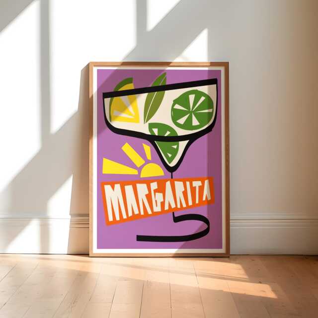Margarita Art Print/Cocktail Wall For Kitchen Bar Gallery Colourful - image 1