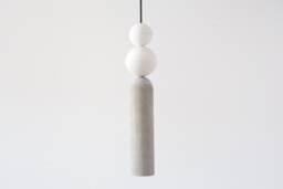 Handmade Concrete Cylinder Pendant Light With Plaster Spheres