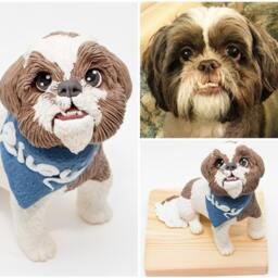 Custom Pet Sculpture Handmade Dog Or Cat Figurine Keepsake - thumbnail 3