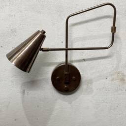 Italian Brass Swing Arm Wall Sconce - Mid-Century Modern Bedside Lamp - thumbnail 2