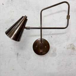Italian Brass Swing Arm Wall Sconce - Mid-Century Modern Bedside Lamp - thumbnail 3