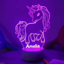 Personalised Unicorn Led Night Light Remote Controlled, Color Changing