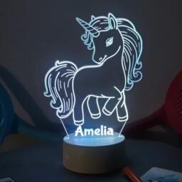Personalised Unicorn Led Night Light Remote Controlled, Color Changing - thumbnail 2