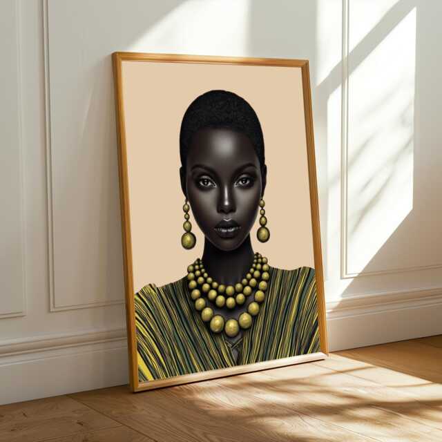 Regal Woman, African American Fashion Wall Art - Poster Only - image 1