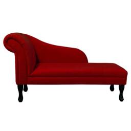 Handmade Red Plush Chaise Longue - thumbnail 2