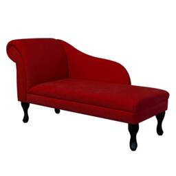 Handmade Red Plush Chaise Longue