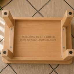 Personalized Wooden Stool - Moon Stars Nursery Decor, Child Name - Assembly Required - thumbnail 4
