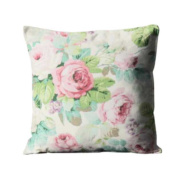 Sanderson Chelsea, Pink & Mint Green Floral Linen Cushion Cover, Throw Pillow Home Decor - image 1