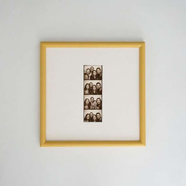Photobooth Stripe Hand-Painted Picture Frame Square Retro Interior Design - image 1