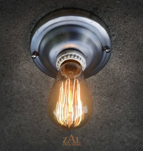 Flush Mount Ceiling/Wall Light, Sconce. Steel. Steampunk, Industrial, Edison - image 1