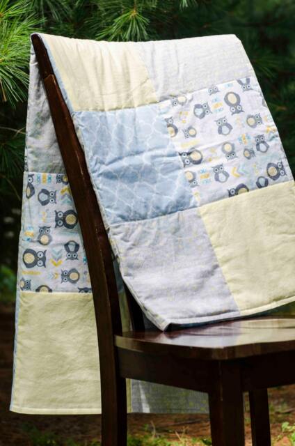 Baby Boy QuiltBlue & Yellow Quilt, Boy Bedding, Owl Quilt, Nursery, Baby Shower Gift, New Mom Gift - image 1