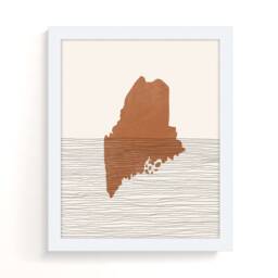 Boho Decor - Maine Mid Century Wall Art, Minimalist Art & Abstract Print, State Map Print - thumbnail 3