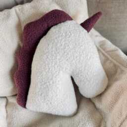 Handmade Boucle Unicorn Pillow Nursery & Girl Bedroom Decor - thumbnail 2