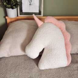 Handmade Boucle Unicorn Pillow Nursery & Girl Bedroom Decor - thumbnail 3