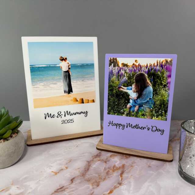 Personalised Photo Print Plaque With Stand - Custom Frame First Mothers Day Gift For Her Best Mum Nanny Present Mummy Birthday - image 1
