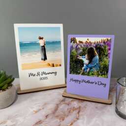 Personalised Photo Print Plaque With Stand - Custom Frame First Mothers Day Gift For Her Best Mum Nanny Present Mummy Birthday
