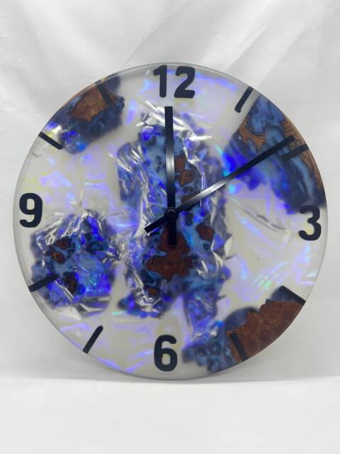 Epoxy Wall Clock, Resin Wood Gift, Burr Clock - image 1