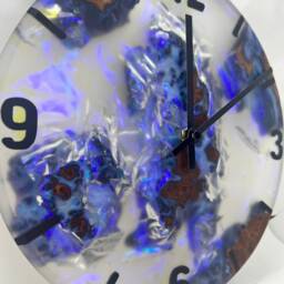 Epoxy Wall Clock, Resin Wood Gift, Burr Clock - thumbnail 4