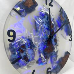 Epoxy Wall Clock, Resin Wood Gift, Burr Clock - thumbnail 3