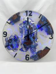 Epoxy Wall Clock, Resin Wood Gift, Burr Clock - thumbnail 1